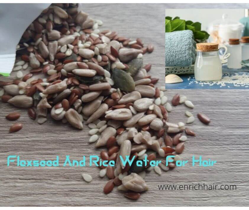 Flaxseed and rice water for hair