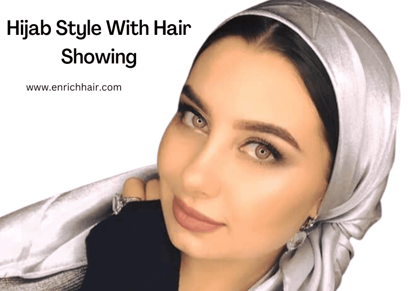 Hijab style with hair showing